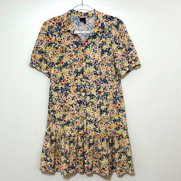 Vero Moda - Multicolor Floral Short Sleeve Dress - Picture 1 of 7